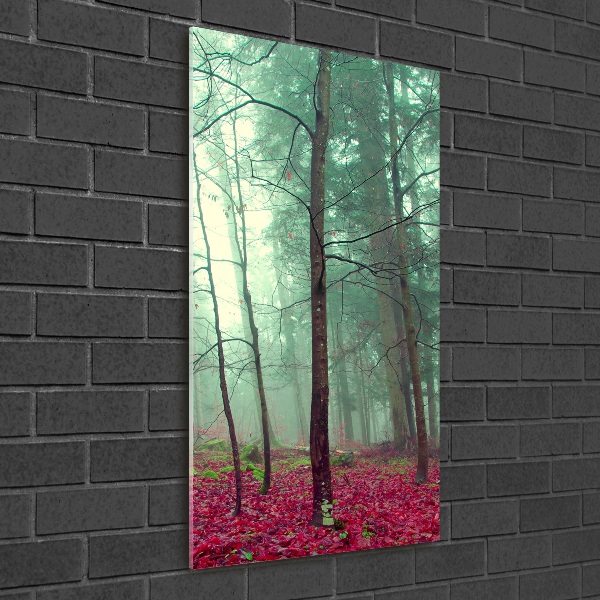 Verticale foto op glas Bos in de herfst