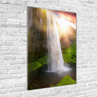 Verticale glasfoto Waterval