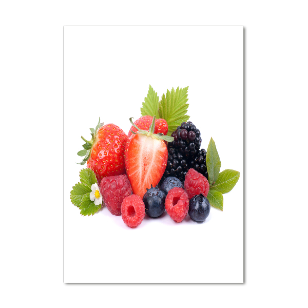 Verticaal glasschilderij Bosvruchten