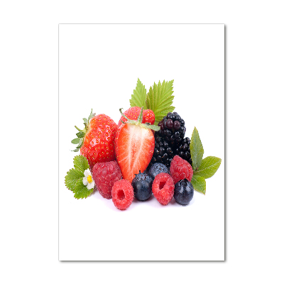 Verticaal glasschilderij Bosvruchten