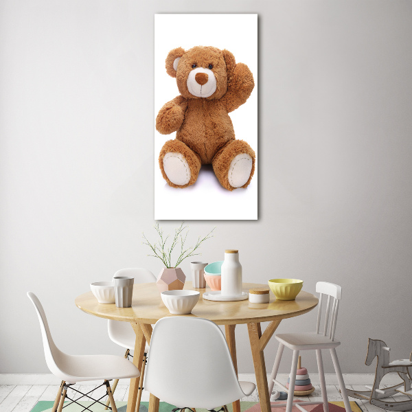 Verticale glasfoto Teddybeer