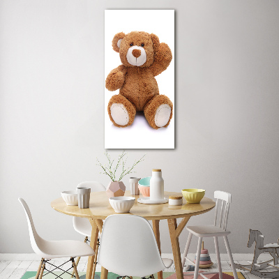 Verticale glasfoto Teddybeer