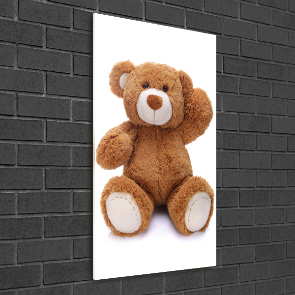 Verticale glasfoto Teddybeer