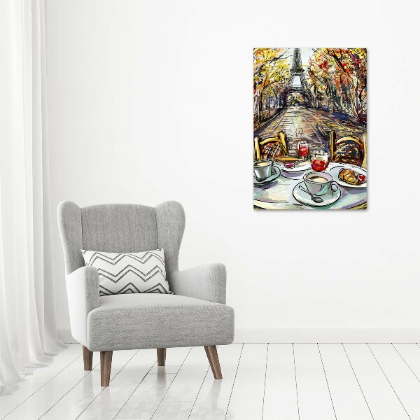 Verticale glasfoto Ontbijt in Parijs