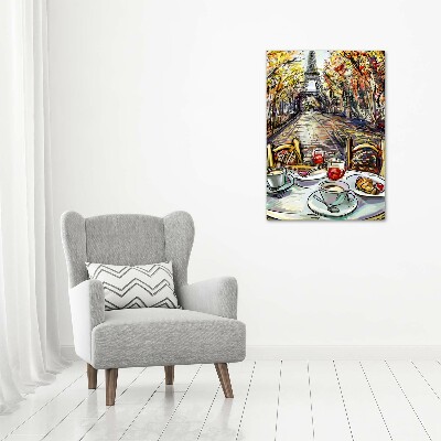 Verticale glasfoto Ontbijt in Parijs