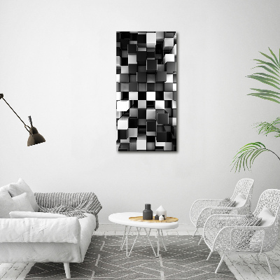 Verticaal glasschilderij Kubusabstractie