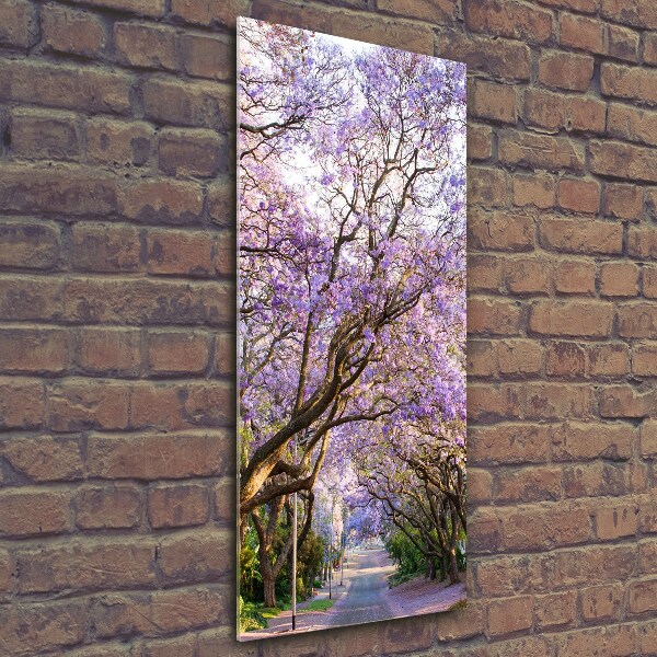Verticale glasfoto Jacarandapad
