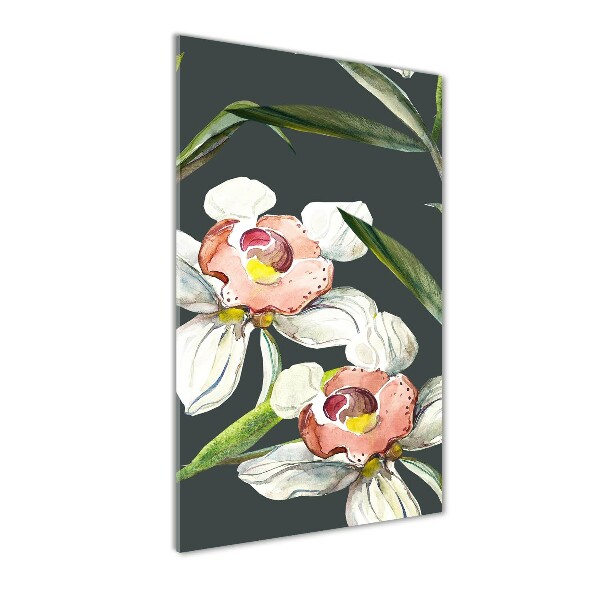 Verticale foto op glas Bloemenpatroon