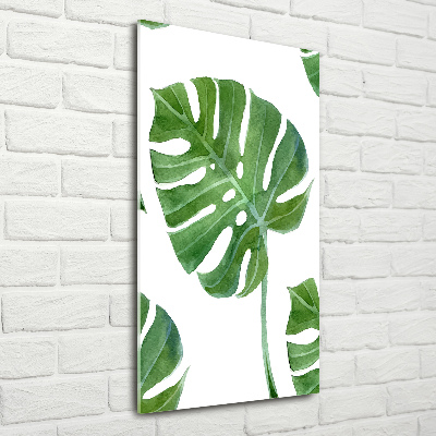 Verticale glasfoto Monstera