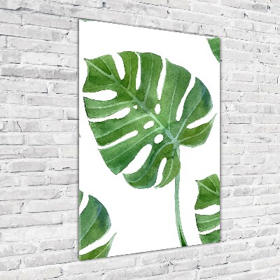 Verticale glasfoto Monstera