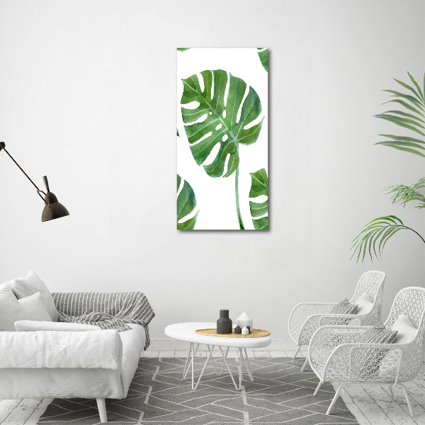 Verticale glasfoto Monstera