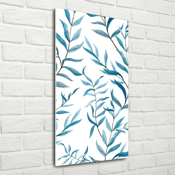 Verticaal glasschilderij Bladeren