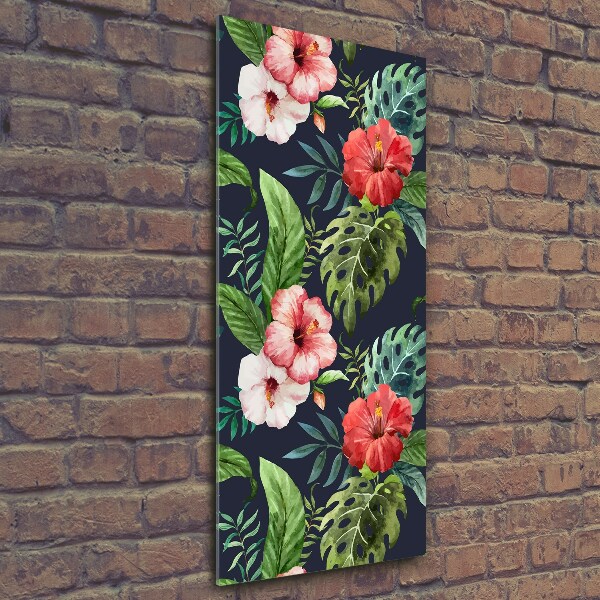 Verticale glasfoto Hawaiiaans patroon