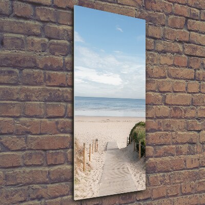 Verticale glasfoto Pad naar het strand