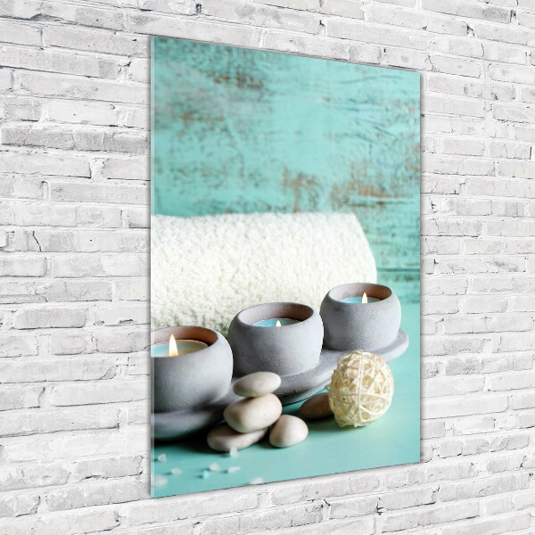 Verticale glasfoto Kaarsen