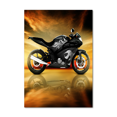 Verticale glasfoto Motorfiets