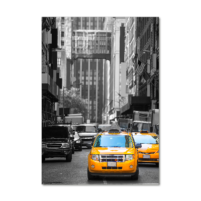 Verticaal glasschilderij New Yorkse taxi's