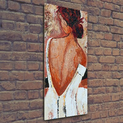 Verticale glasfoto Vrouw