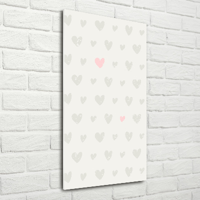 Verticale foto op glas Achtergrond met hartjes