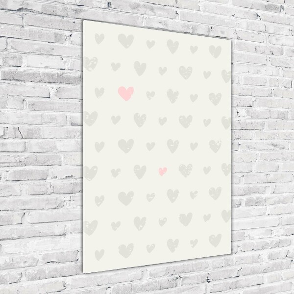 Verticale foto op glas Achtergrond met hartjes