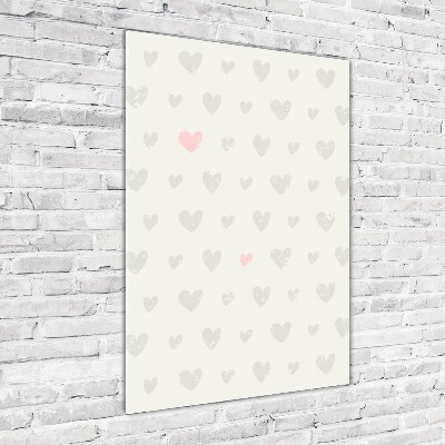 Verticale foto op glas Achtergrond met hartjes