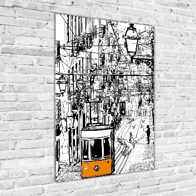 Verticale foto op glas Lissabonse tram