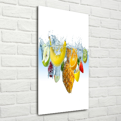 Verticale glasfoto Fruit onder water