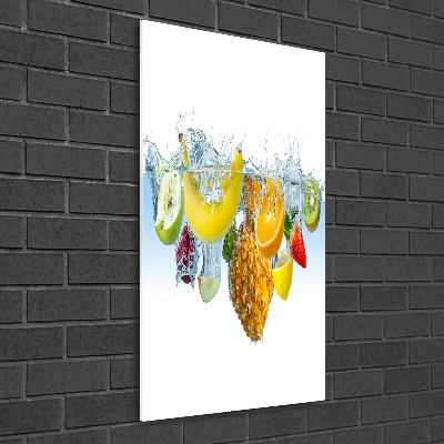 Verticale glasfoto Fruit onder water
