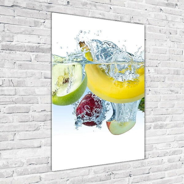Verticale glasfoto Fruit onder water