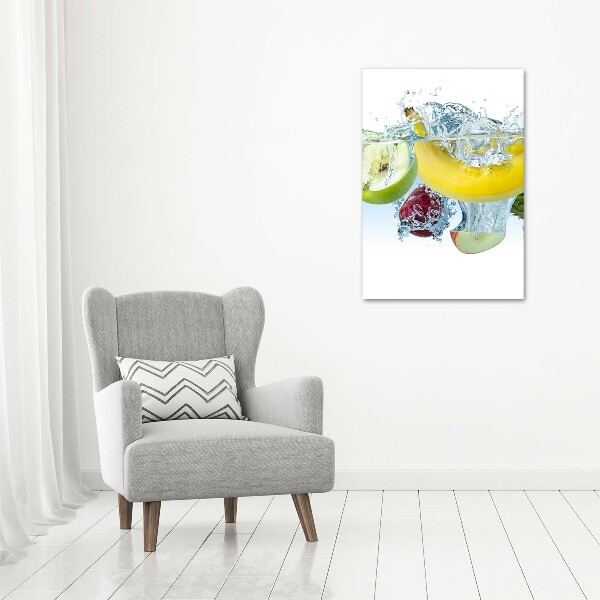 Verticale glasfoto Fruit onder water