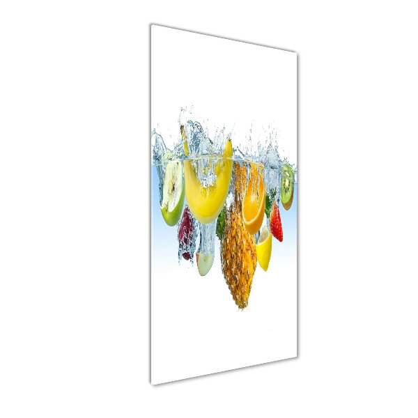 Verticale glasfoto Fruit onder water