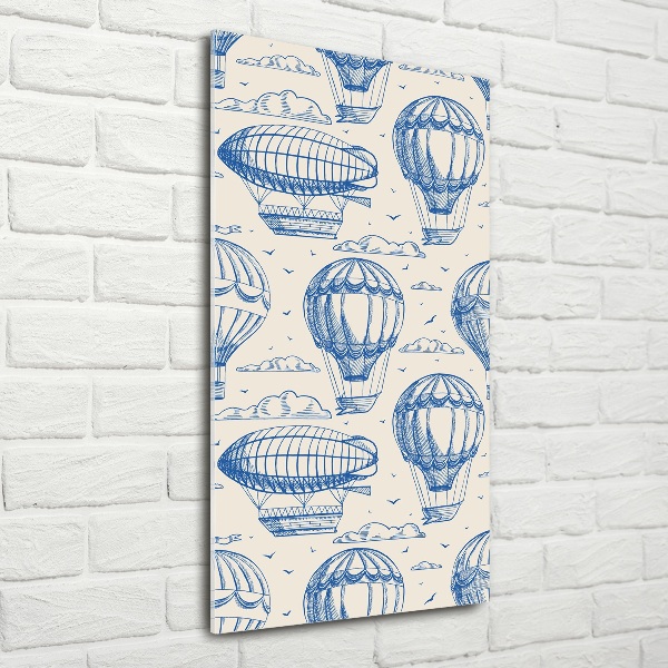 Verticale glasfoto Luchtschepen en ballonnen