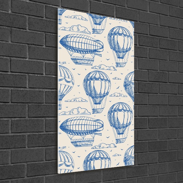 Verticale glasfoto Luchtschepen en ballonnen