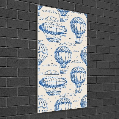 Verticale glasfoto Luchtschepen en ballonnen