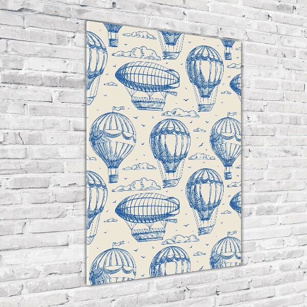 Verticale glasfoto Luchtschepen en ballonnen