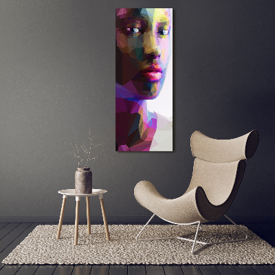 Verticaal glasschilderij Abstracte vrouw