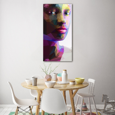 Verticaal glasschilderij Abstracte vrouw