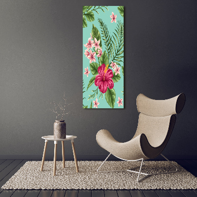 Verticale glasfoto Hawaiiaanse bloemen