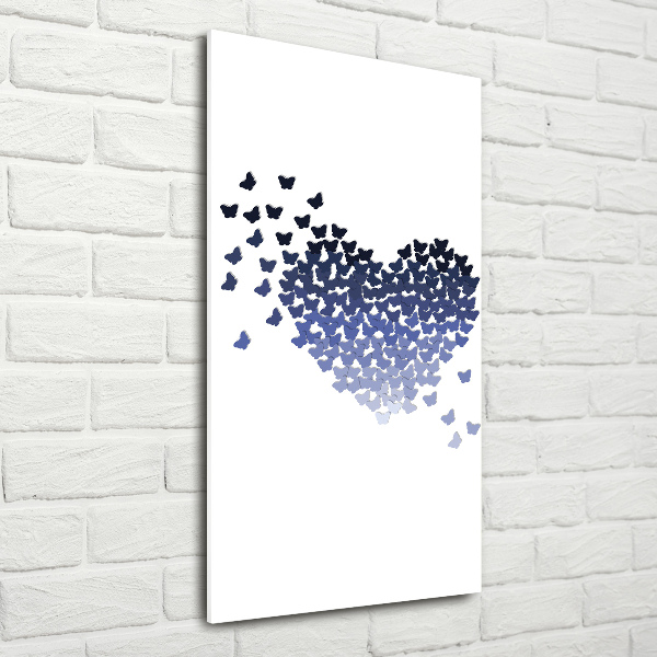 Verticale glasfoto Hart van vlinders