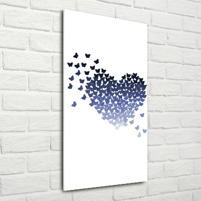 Verticale glasfoto Hart van vlinders