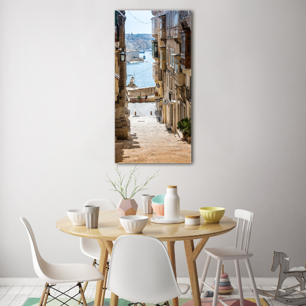 Verticale glasfoto Straten in Malta