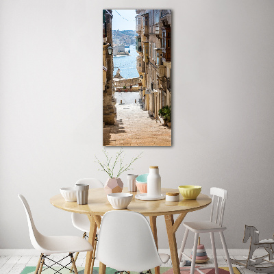 Verticale glasfoto Straten in Malta