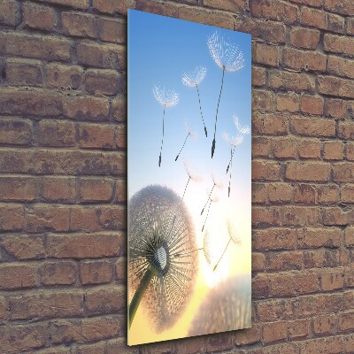 Verticale glasfoto Paardebloem