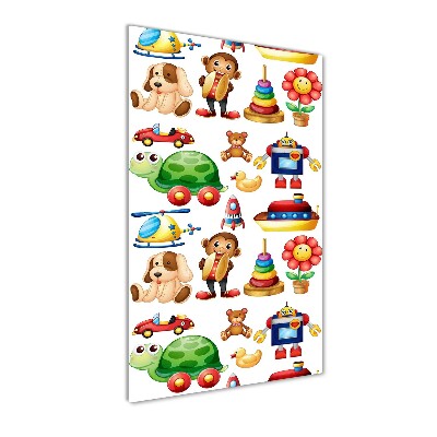 Verticale glasfoto Speelgoed