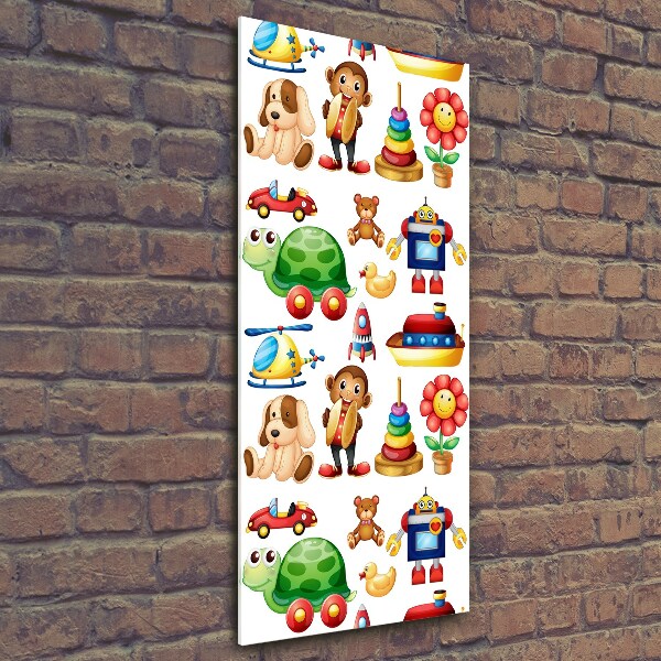 Verticale glasfoto Speelgoed