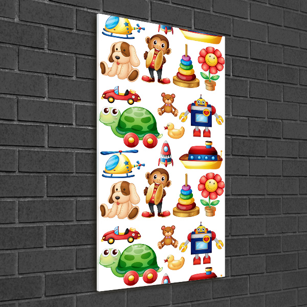 Verticale glasfoto Speelgoed