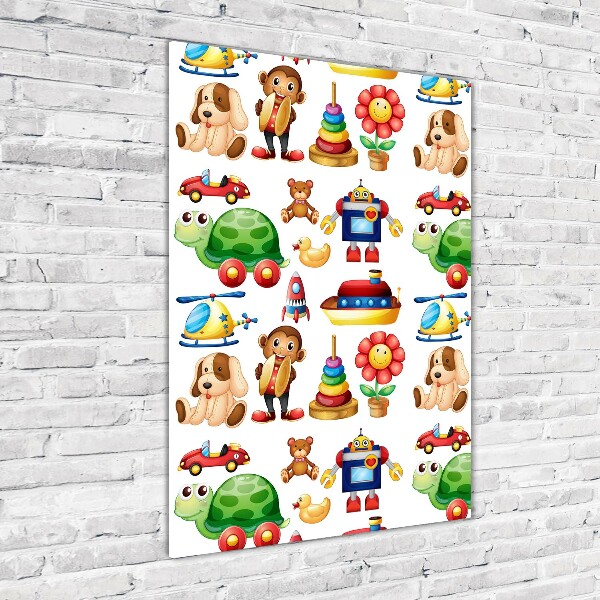 Verticale glasfoto Speelgoed