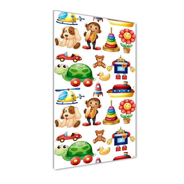 Verticale glasfoto Speelgoed