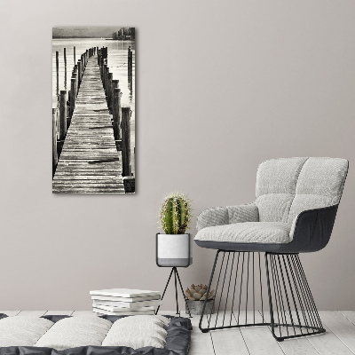 Verticale glasfoto Houten steiger