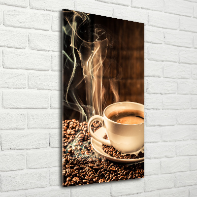 Verticale glasfoto Aromatische koffie